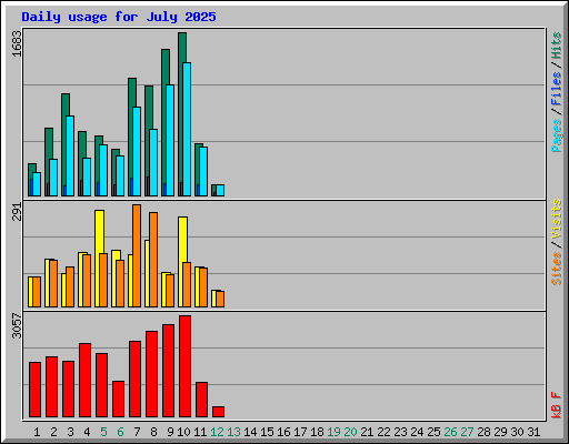 Daily usage for July 2025