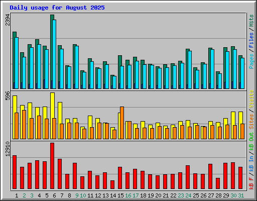 Daily usage for August 2025