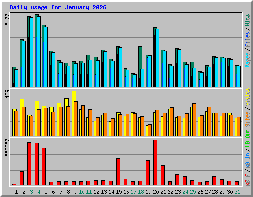 Daily usage for January 2026