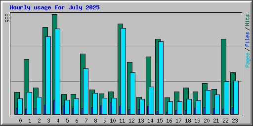 Hourly usage for July 2025