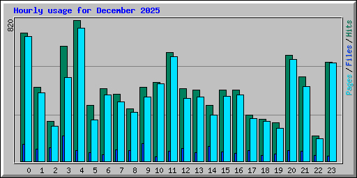 Hourly usage for December 2025
